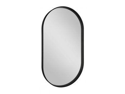 393357 avona ovalne zrcadlo v ramu 40x70cm cerna mat