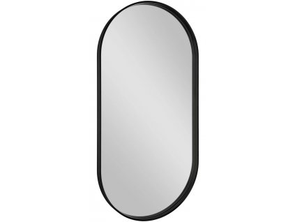 393351 avona ovalne zrcadlo v ramu 50x100cm cerna mat