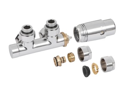 394125 cerano pripojovaci sada radiatoroveho ventilu s termostatickou hlavici stredove pripojeni 50mm chrom