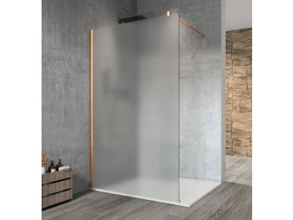 398274 vario gold matt jednodilna sprchova zastena k instalaci ke stene matne sklo 1300 mm
