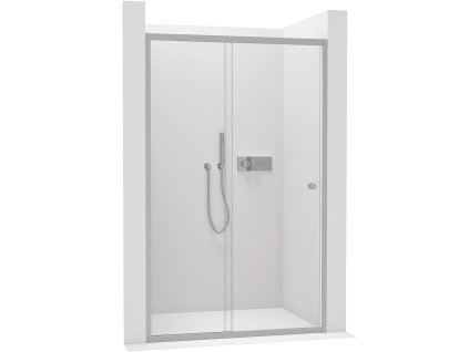 CERANO - Sprchové posuvné dvere Varone POINT Ľ/P - 6 mm - chróm, transparentné sklo - 140x195 cm