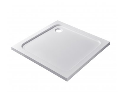CERANO - Sprchová vanička štvorcová Soto - akrylát - biela lesklá - 80x80x5 cm
