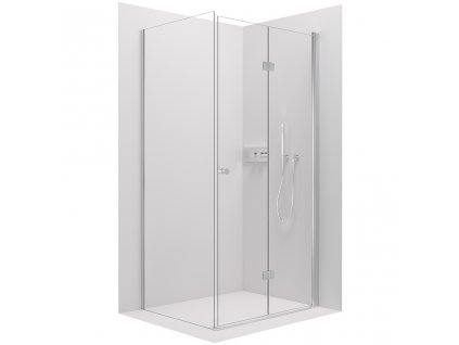 CERANO - Sprchovací kút Volpe L/P - 6 mm - chróm, transparentné sklo - 80x90x190 cm - zalamovacia