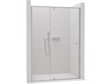 CERANO - Sprchové pivotové dvere Santini Ľ/P - 6 mm - chróm, transparentné sklo - 140x195 cm