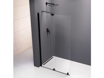 434910 modular shower zastena s pojezdy 1600 mm cerna