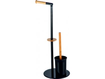 437996 stojan na wc stetku s drzakem na toaletni papir erga plain cerna hneda 22x66 5x22 cm