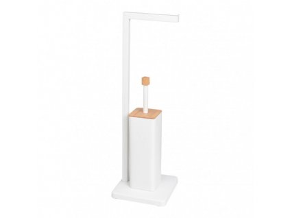 439586 stojan na wc stetku s drzakem na toaletni papir erga saki bila hneda 20x64x20 cm