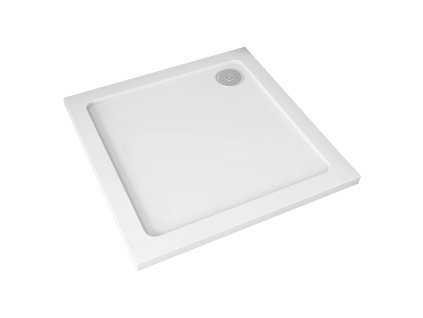 CERANO - Sprchová vanička z liateho mramoru štvorcová Piato - biela lesklá- 100x100x3 cm