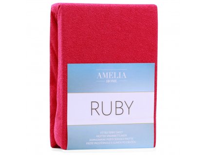 Froté prestieradlo Ruby, červená (Rozmer 80-90x200+30 cm)