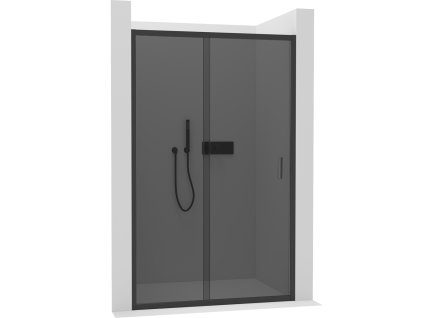 478102 cerano sprchove posuvne dvere varone line l p 6 mm cerna matna grafitove sklo 90x195 cm