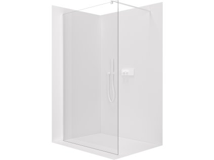 482971 cerano sprchova zastena walk in onyx round l p 8 mm kulata vzpera bila matna transparentni sklo 110x200 cm