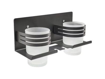 479791 cerano nastenny samolepici drzak na zubni kartacky a sklenice balto cerna matna