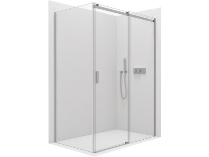 CERANO - Sprchovací kút Santoro Ľ/P - 8 mm - chróm, transparentné sklo - 160x100x195 cm - posuvný