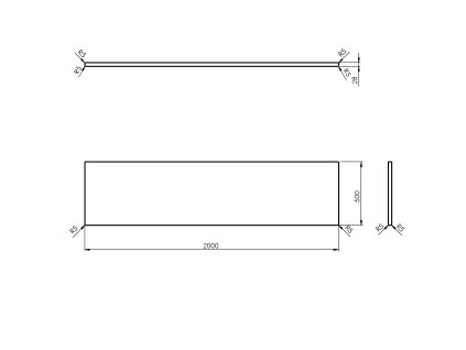 562345 woody deska 2000x28x500mm masiv prirodni dub
