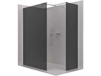 638464 cerano sprchova zastena walk in onyx t l p 10 mm hranata vzpera chrom grafitove sklo 150x140 cm