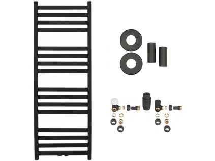 663928 cerano koupelnovy radiatorovy set fulgidus ustredni vytapeni bocni pripojeni 616w cerna matna 1190x430 mm