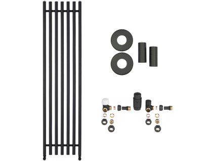 663991 cerano koupelnovy radiatorovy set valerio ustredni vytapeni bocni pripojeni 872w cerna matna 1560x390 mm