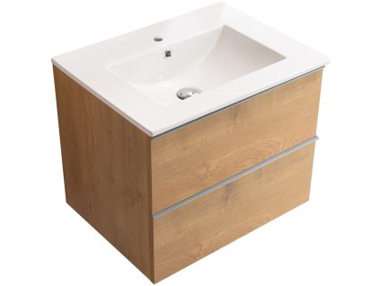 664978 1 cerano koupelnova skrinka pod umyvadlo s uchytkou velora keramicke umyvadlo todo dub medovy chromova uchytka 59x49 8x46 cm