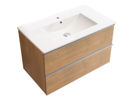 665422 cerano koupelnova skrinka pod umyvadlo s uchytkou velora keramicke umyvadlo todo dub medovy chromova uchytka 79x49 8x46 cm