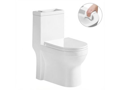 CERANO - WC kombi s umývadlom Hygisink, Rimless + UF sedátko - spodný / zadný odpad - biela lesklá - 71,5x36 cm