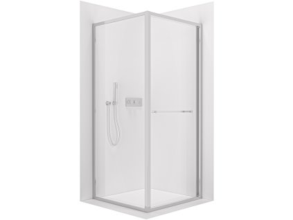 CERANO - Sprchovací kút Versaro L/P - 6 mm - chróm, transparentné sklo - 100x90 cm - zasúvací
