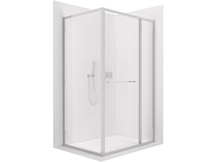 CERANO - Sprchovací kút Versaro L/P - 6 mm - chróm, transparentné sklo - 110x90 cm - zasúvací