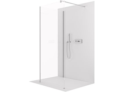 CERANO - Sprchová zástena Walk-in Onyx Corner Round Ľ/P - 8 mm - guľatá vzpera - chróm, transparentné sklo - 100x110x200 cm