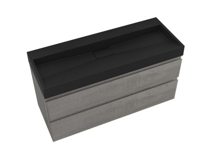 668953 3 cerano koupelnova skrinka carole betonove seda umyvadlo z lit mramoru vita cerna matna 100x58x46 cm