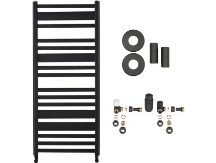 663946 cerano koupelnovy radiatorovy set enrico ustredni vytapeni bocni pripojeni 559w cerna matna 1210x550 mm