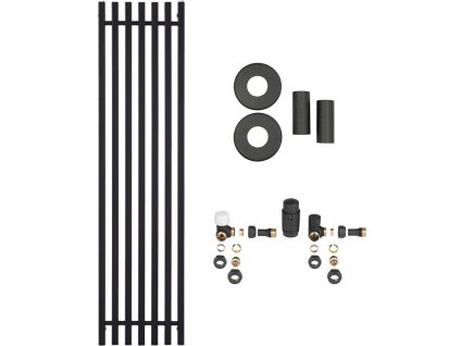663994 cerano koupelnovy radiatorovy set francesco ustredni vytapeni bocni pripojeni 872w cerna matna 1500x390 mm