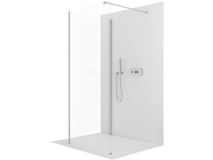 CERANO - Sprchová zástena Walk-in Onyx Corner Cube Ľ/P - 8 mm - hranatá vzpera - chróm, transparentné sklo - 150x30x200 cm