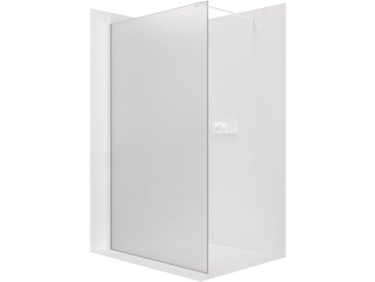 CERANO - Sprchová zástena Walk-in Onyx Cube Ľ/P - 8 mm - hranatá vzpera - biela matná, mliečne sklo - 40x200 cm