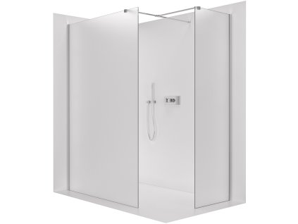 CERANO - Sprchová zástena Walk-in Onyx TL/P - 8 mm - hranatá vzpera - chróm, mliečne sklo - 40x30x200 cm