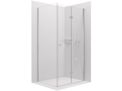 CERANO - Sprchovací kút Volpe L/P - 6 mm - chróm, transparentné sklo - 110x100x190 cm - zalamovacia