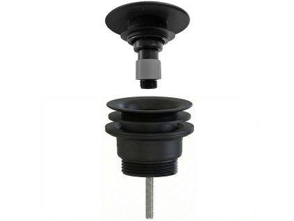 CERANO - Umývadlový výpust - 5/4“ click-clack - univerzálny - neuzatvárateľný - plast - čierna matná