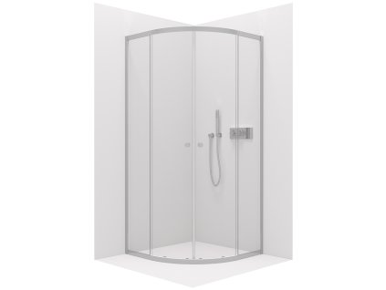 CERANO - Sprchovací kút Orso L/P - 5 mm - štvrťkruh - R550 - chróm, transparentné sklo - 100x100x195 cm - posuvný - ROZBALENÉ