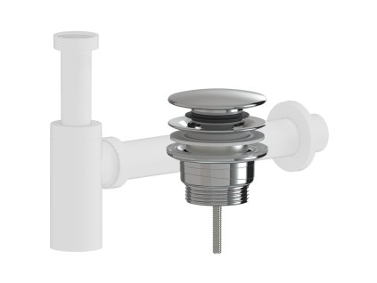 CERANO - Sifón umývadlový - DN40/300 mm - biela matná s výpustom click-clack - univerzálna - plast - chróm