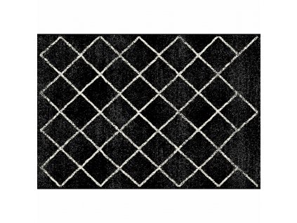 Koberec, čierna/vzor, MATES TYP 1 (Rozmer 57x90 cm)