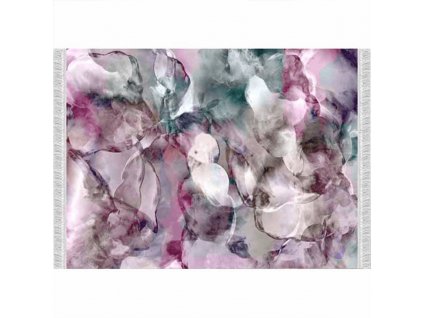 Koberec, ružová / zelená / krémová / vzor, DELILA (Rozmer 80x150 cm)