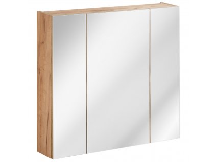 298939 via domo koupelnova skrinka se zrcadlem capri white prirodni 80x75x16 cm