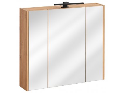 299128 via domo koupelnova skrinka se zrcadlem madera white prirodni 80x72x16 cm