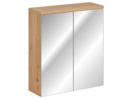 299380 via domo koupelnova skrinka se zrcadlem samoa prirodni 60x69x20 cm