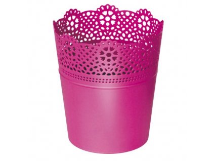 Kvetináč s čipkou LACE ružová 18,0 cm
