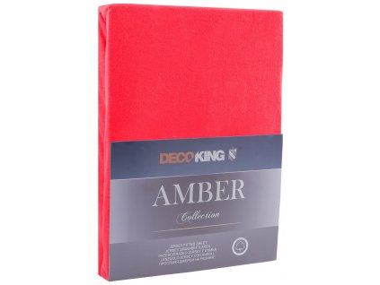 Bavlnené jersey prestieradlo Amber, červená (Rozmer 80-90x200 cm)