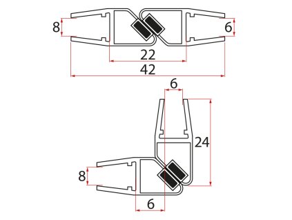 44699 1 legro set magnetickych tesneni pro dvere s pevnou stenou 1900mm