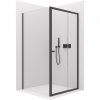 CERANO - Sprchovací kút Varone POINT Ľ/P - 6 mm - čierna matná, transparentné sklo - 140x80x195 cm - posuvný