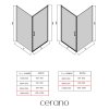 CERANO - Sprchovací kút Porte Ľ/P - 8 mm - chróm, transparentné sklo - 90x100x195 cm - otočný