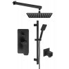 SPY podomietkový sprchový set s pákovou batériou, 2 výstupy, čierna mat