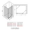 CERANO - Sprchovací kút Marino Ľ/P - 6 mm - čierna matná, transparentné sklo - 100x100x190 cm - pántový