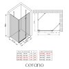 CERANO - Sprchovací kút Marino Ľ/P - 6 mm - čierna matná, transparentné sklo - 110x70x190 cm - pántový